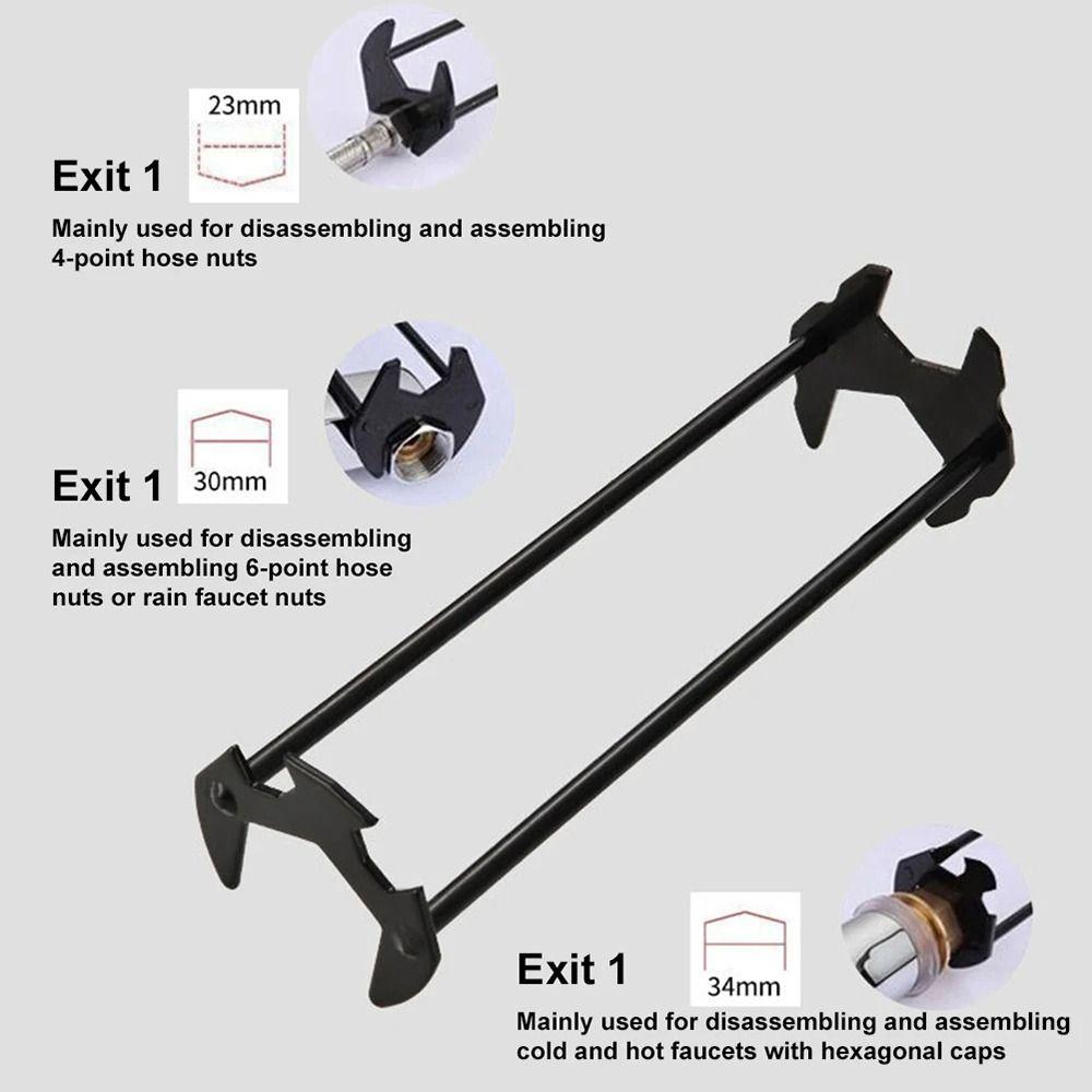 1ks Čtyřhranný šestihranný klíč na opravu žlabových trubek Klíč Instalatérský nástroj Odolný klíč na dřez