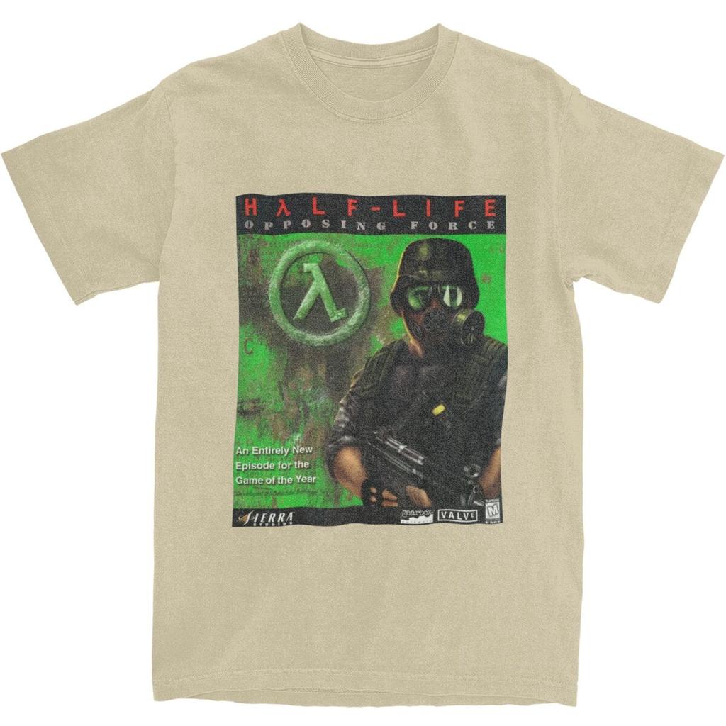 Funy Game Halfs Lifes Force Sierra Box Art 1999 T Shirt Men's Streetwear 100 Cotton T Shirts Hip Hop Tees Casual Oversized Tops