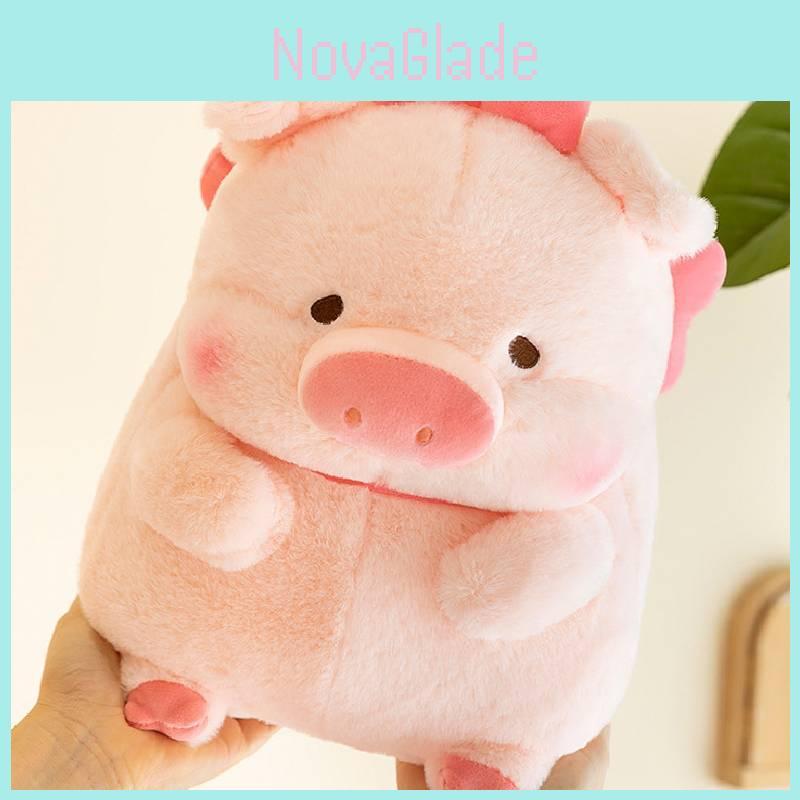 Adorable Pink Pig Plush Toy With Bow Perfect For Birthday Gifts And Collectibles