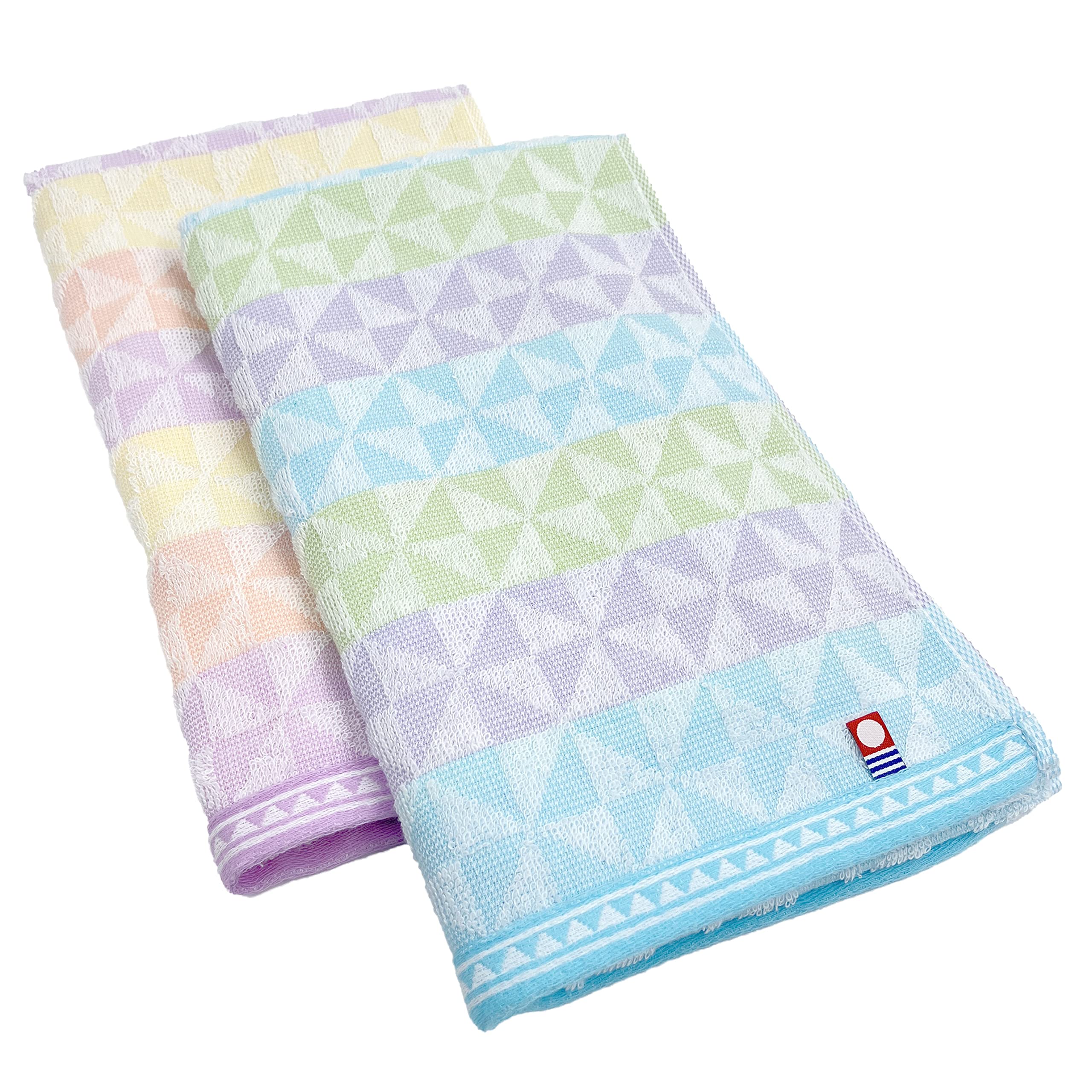 

Imabari Edge Face 33 x Assorted Set of Made in for Everyday Use Towels, 80cm, 2, Japan, 100% Cotton, Lightweight, Absorbent, Quick-Drying,