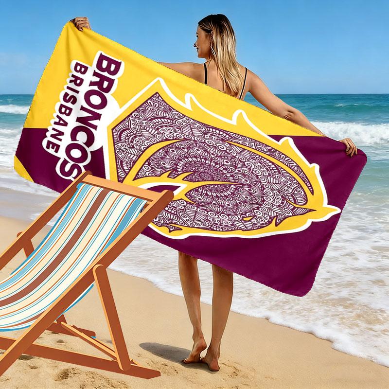 Broncos Soul Print Beach Towel, Large Soft Quick Dry Towel for Beach Camping Swimming