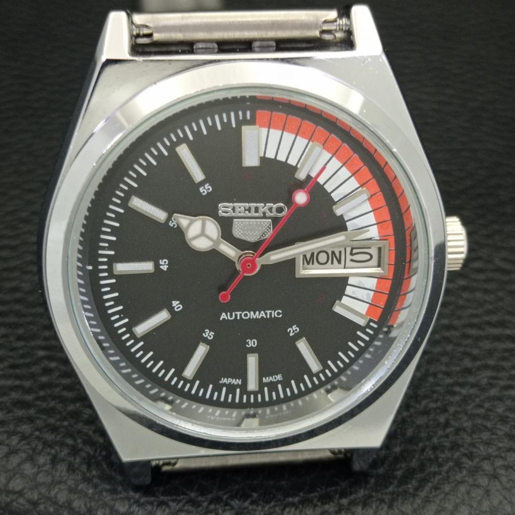 SEIKO 5 AUTOMATIC VINTAGE REFURBISHED 6309A JAPAN MENS BLACK WATCH a440764-9 Sk-a440764-1