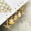 1 Pair Ocean Series Earrings - Shell, Sea Star, Sea Shell Alloy Pendant Earrings Decorations