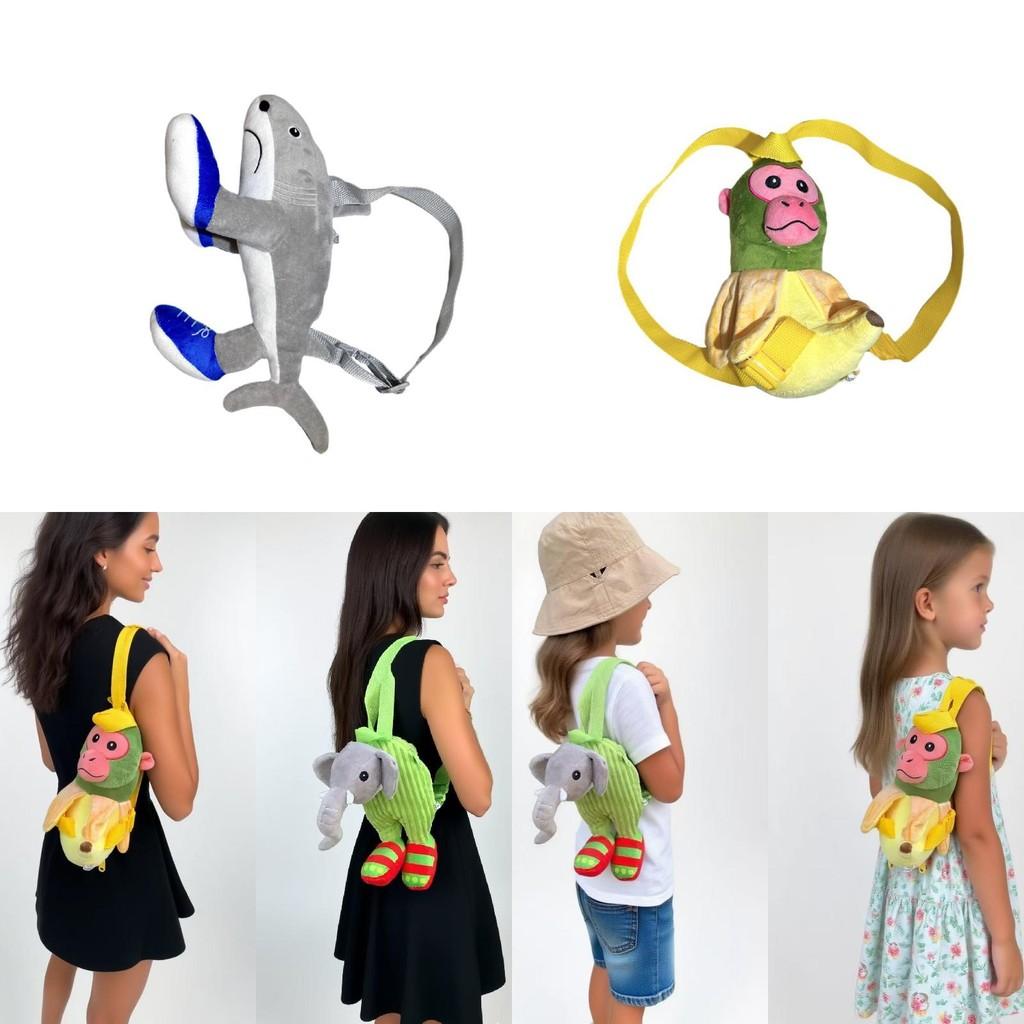 Tungtung Plush Sahur Backpack Creature Children Play Shark Elephant Doll Figures