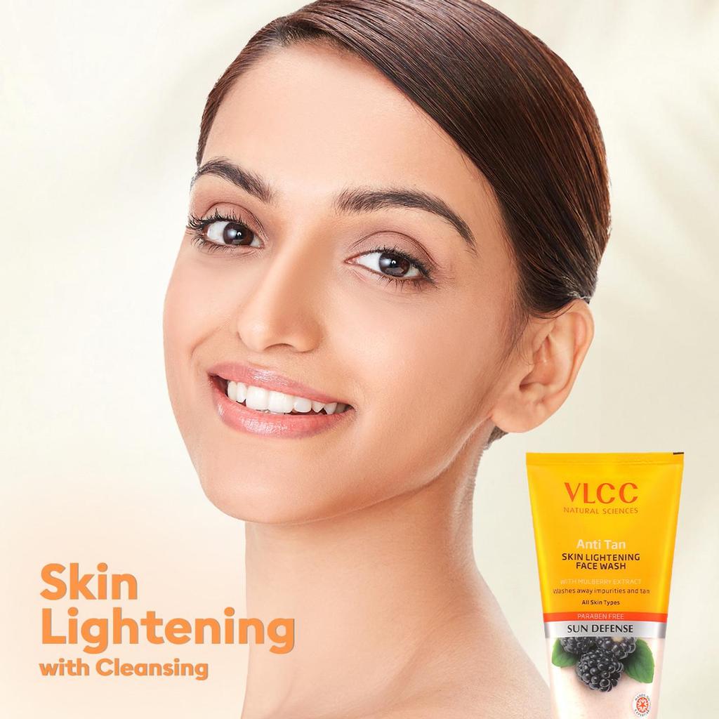 VLCC Anti Tan Skin Lightening Face Wash 150Ml X 2 Brightening Mulberry Orange Peel
