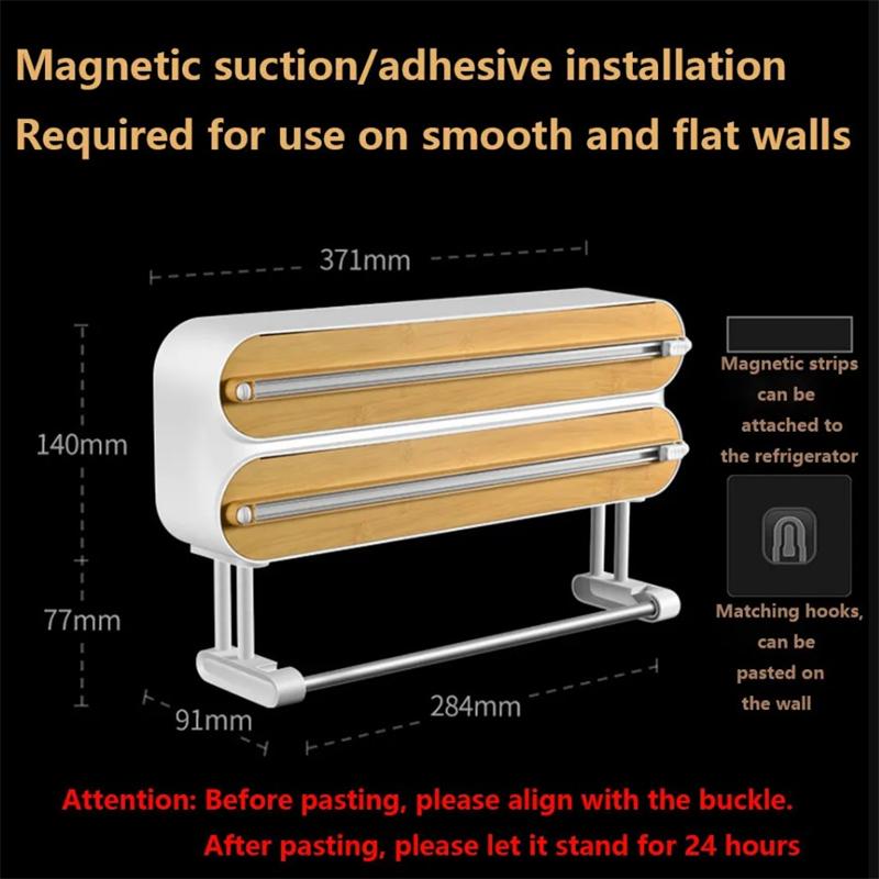 3 In 1 Food Film Dispenser Plastic Wrap Dispenser With Cutter Kitchen Tool Aluminum Foil Baking Paper Cutter Kitchen Accessories