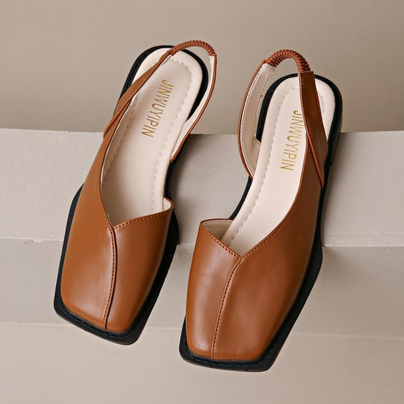 Fashion 2025 Fashion Comfortable Loafers Shoes Summer Edition Baotou Sandals for Women Non Slip Square Head for One Foot Lazy Flats