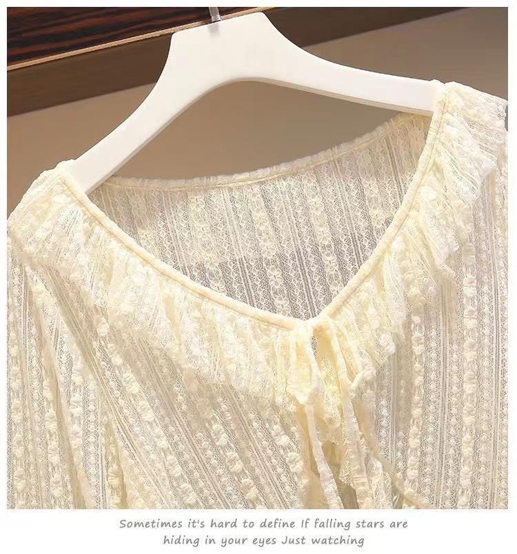 Lace Tie Women's Summer Cardigan - Lightweight Sun Protection Shawl & Airy Short Jacket In Gentle Fairy Style