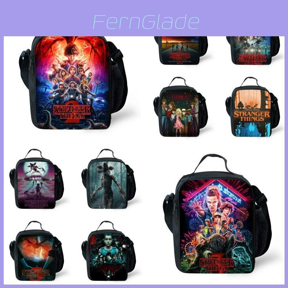 Stranger Things Insulated Lunch Box Bag Durable Oxford Backpack For Outdoor Picnic And Beach With Smooth Zipper