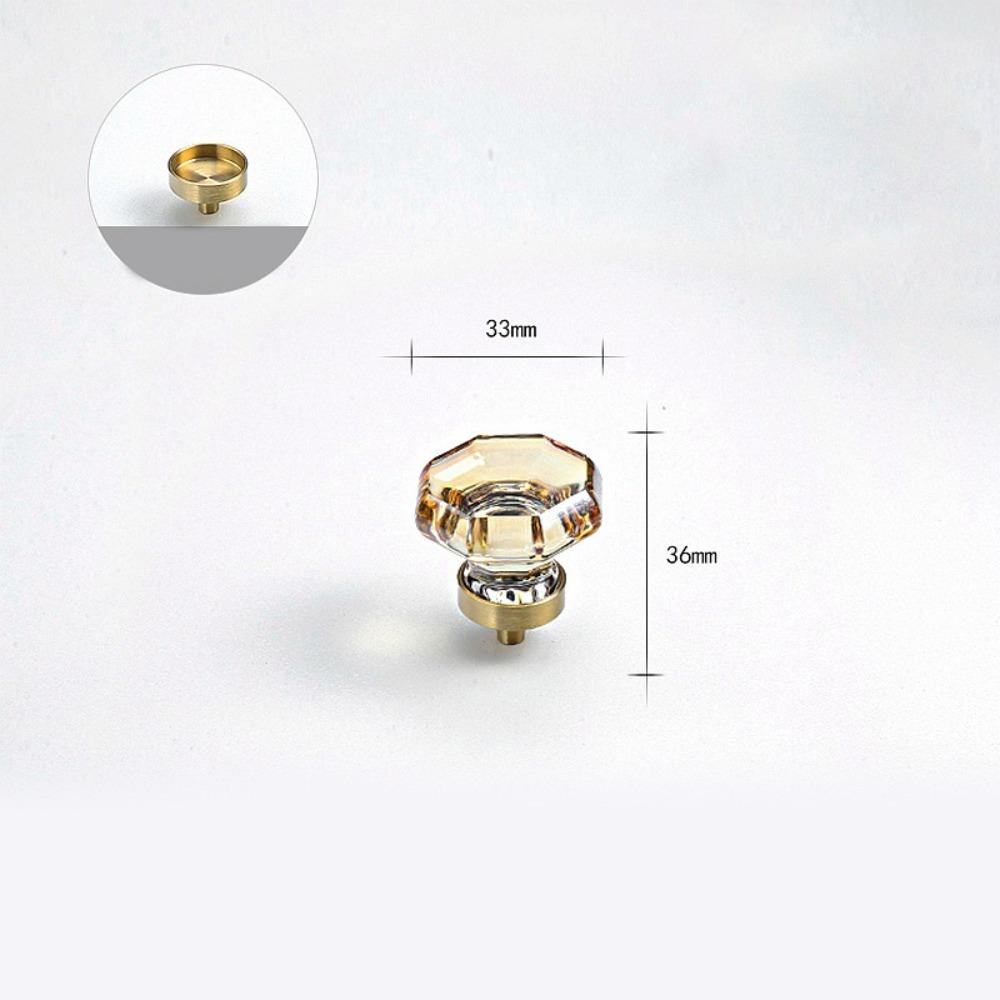 Gold Grey Transparent Crystal Cabinet Knobs Durable Excellent Design Crystal Knobs Furniture Dresser Knob for Kitchen Bathroom