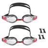 2Pcs Large Frame Swimming Glasses Electroplated Adults Goggles for Training Competition