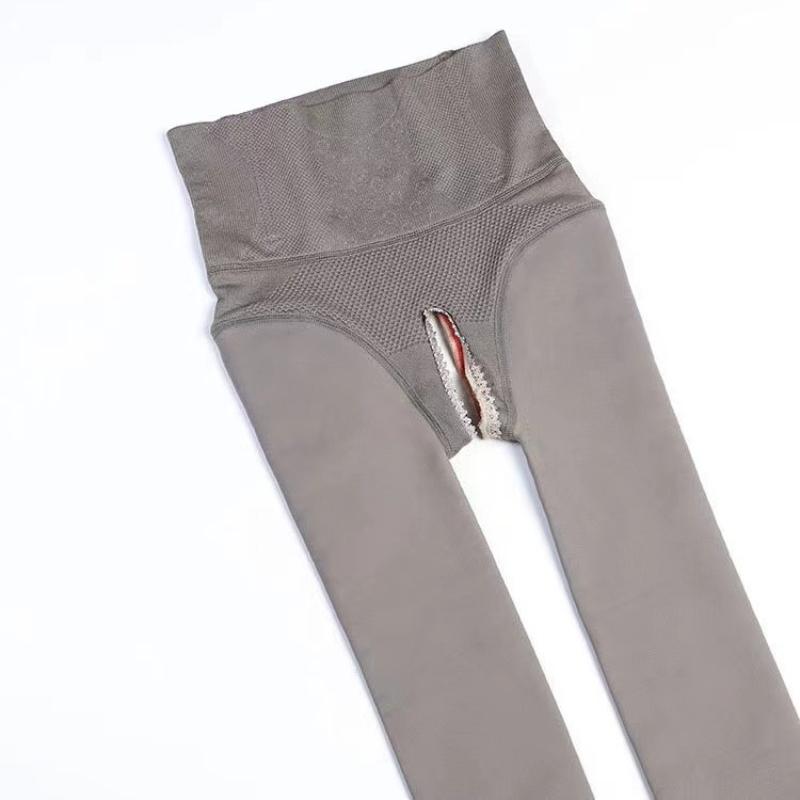 Dame Undertøj Høj Talje Åben Skridt Strømpebukser Termiske Strømpebukser Varme Bukser Leggings Fleece Foring