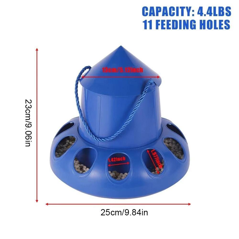 1Pcs 11 Holes Chicken Automatic Feeder Plastic Bird Feeding Bucket  for Chicken Pigeon Budgies