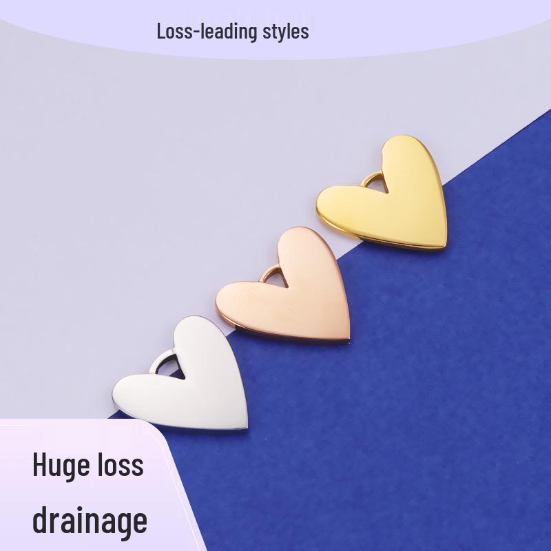 

Heart-Shaped Polished Stainless Steel Pendant – DIY Jewelry Accessory розового золота