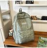 School Bag New Large Capacity Trend Versatile Junior High School Student School Bag Couple Fashion Embossing Simple Casual Lightweight Backpack