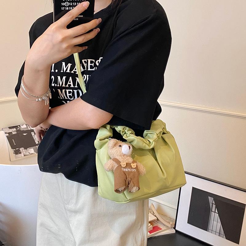 Popular bags women's new trendy fashion pleated handbags, high-quality textured shoulder messenger bags
