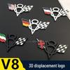 1 Pezzo V8 3D Metallo Adesivo Logo Auto - Copri Graffi Italiano/Francese/Tedesco/Americano