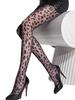 1 PC Black Leopard Print Cutout Pantyhose Women Sheer Slim-Fit Retro Style Commute/Tea/BFF Date, Halloween Party/Christmas Gathe