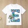 New Toy Story Alphabet A-Z Children's Pure Cotton Short-Sleeved Cartoon Printed Boys' Sportswear Casual Shirt Summer T-Shirt