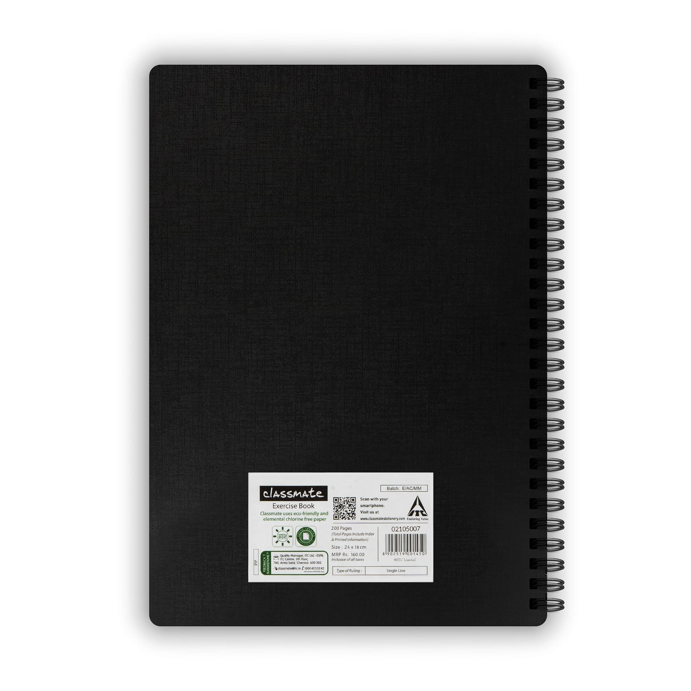 Classmate Pulse Notebook - 267 X 203, 160 Pages, Single Line, Wiro Binding, Multicolor (2105007)