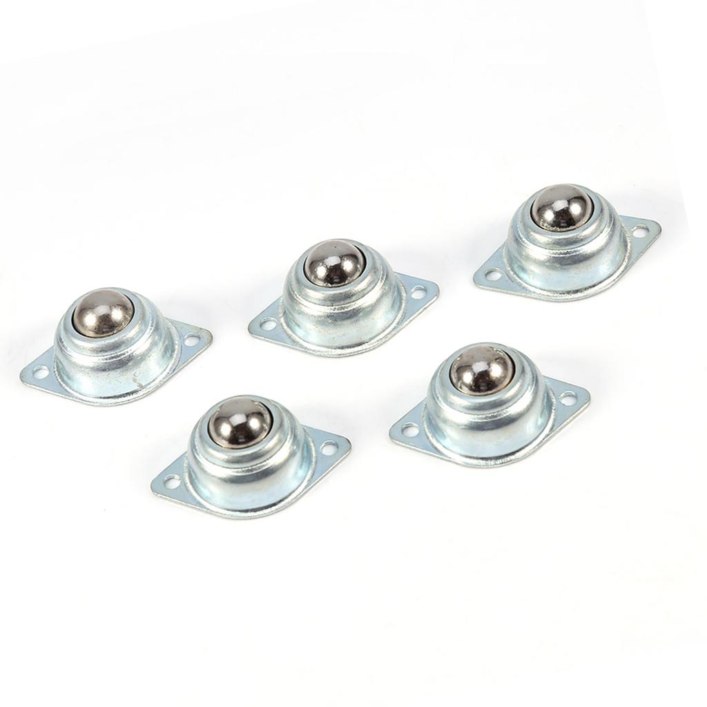 5 Peças Metal Ferro Aço Rolamento de Transferência Universal de Esferas Rolantes Montado com Esferas 2 Furos