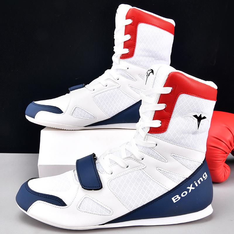 Professional Wrestling Shoes Men's High-top Adult Sanda Shoes Competition Training Shoes Fighting Shoes Women's Indoor Boxing Training Shoes