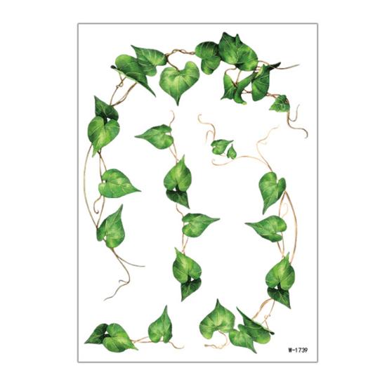 Nostalgie Fake Vine Tattoos, Waterproof Leaf Temporary Stickers, Green Plant Ivy Body Art for Women Girls, Boho Festival Decor