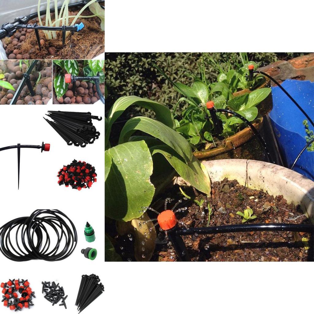Versatile Micro Drip Water Irrigation Kit Set With Adjustable Drippers And Hose For Gardens