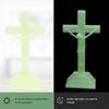 Luminous Jesus Cross Adornment Home Decor Religious Gift Retro Table Nament Wall Hanging Festive Party Supplies