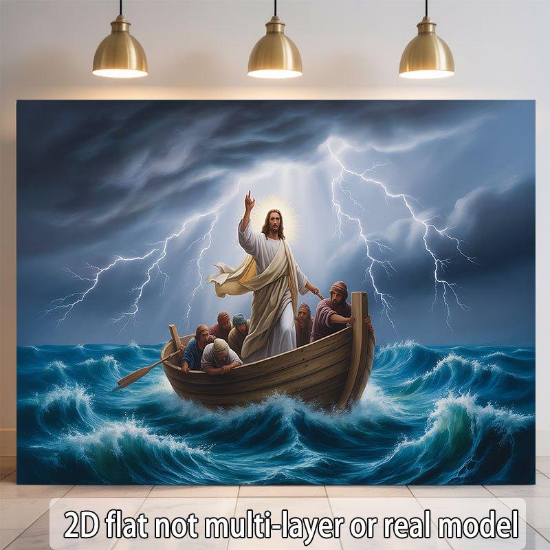 2D flat banner, 1 piece per pack. Jesus calms the storm on the Sea of Galilee. Suitable for events and weddings.zyc