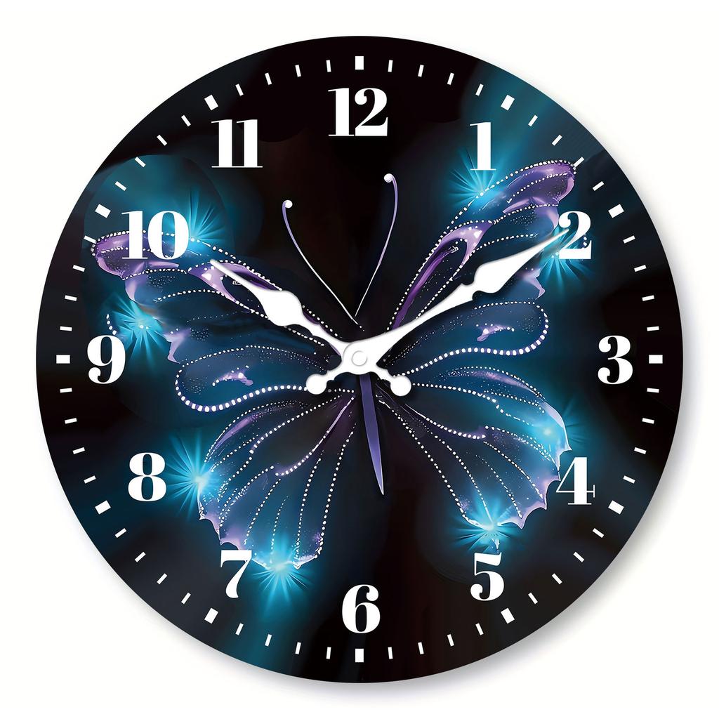 11-Inch hot-selling wood grain new silent wall clock without punching, living room bedroom creative wall-mounted retro clock