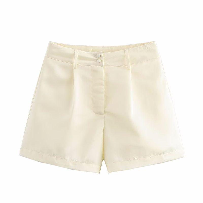 Kaslead New Arrival Women's Clothing Fashion Style Stylish Simple and Versatile High Waist Bag Buckle Multicolor Shorts