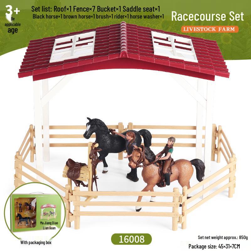 Animal Model Ranch Set: Chicken, Dog, Cow, Sheep, Horse Miniature Toy Scene