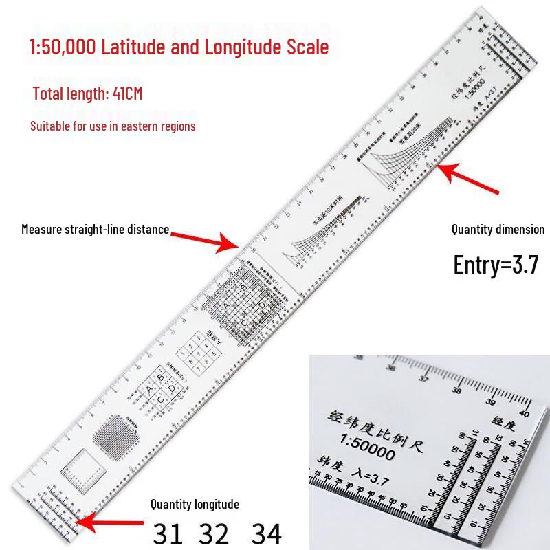 WYZY Military Map Scale Coordinate Ruler