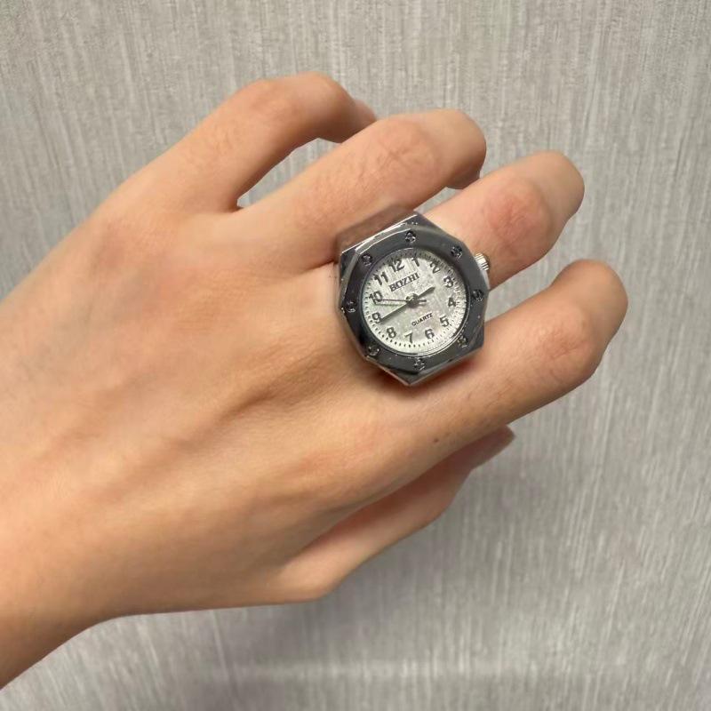 Korean Style Retro Hipster Watch Ring - Trendy Men's Hand Jewelry Accessory