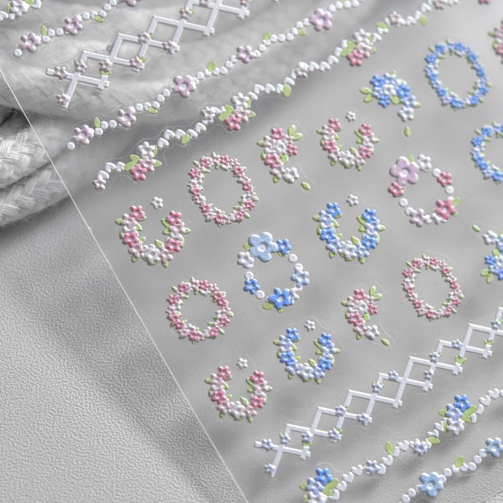 Embossed Garden Series Nail Stickers DIY Creative Decoration
