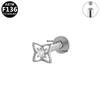 Titanium F136 Diamond Inlaid Ear and Lip Studs - Versatile, Elegant, European & American Style