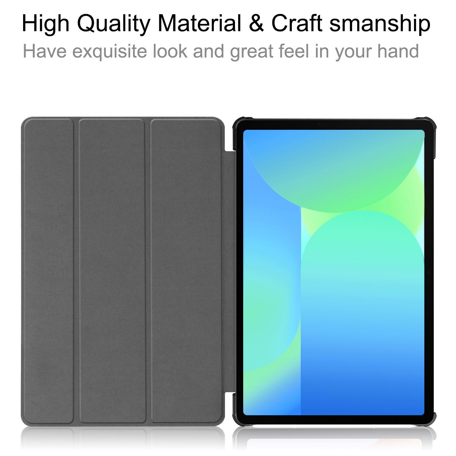 

Для Samsung Galaxy Tab S10 FE/S9 FE Чохол Протиударний Шкіряний Чохол-Підставка для Планшета Black