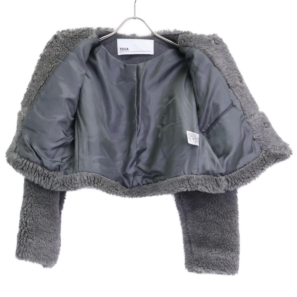 TICCA 23AW Grey Wool Fur Short Coat Coat F grayUsed