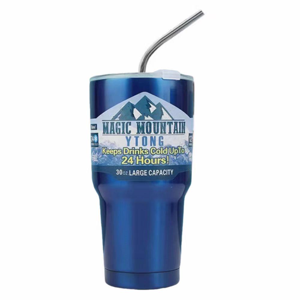 Magic Mountain Thermos Cup Ice Thermos 30oz Coffee Mug Vacuum Insulated Bottle Stainless Water Staw Steel Outdoor Thermal Flasks