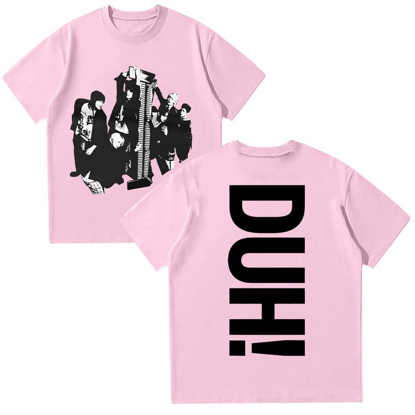 

P1Harmony 2025 Міні-альбом DUH Графічні футболки Бавовняні топи з коротким рукавом Чоловічий одяг Подарунок для фанатів P1Harmony Одяг Унісекс M рожевий