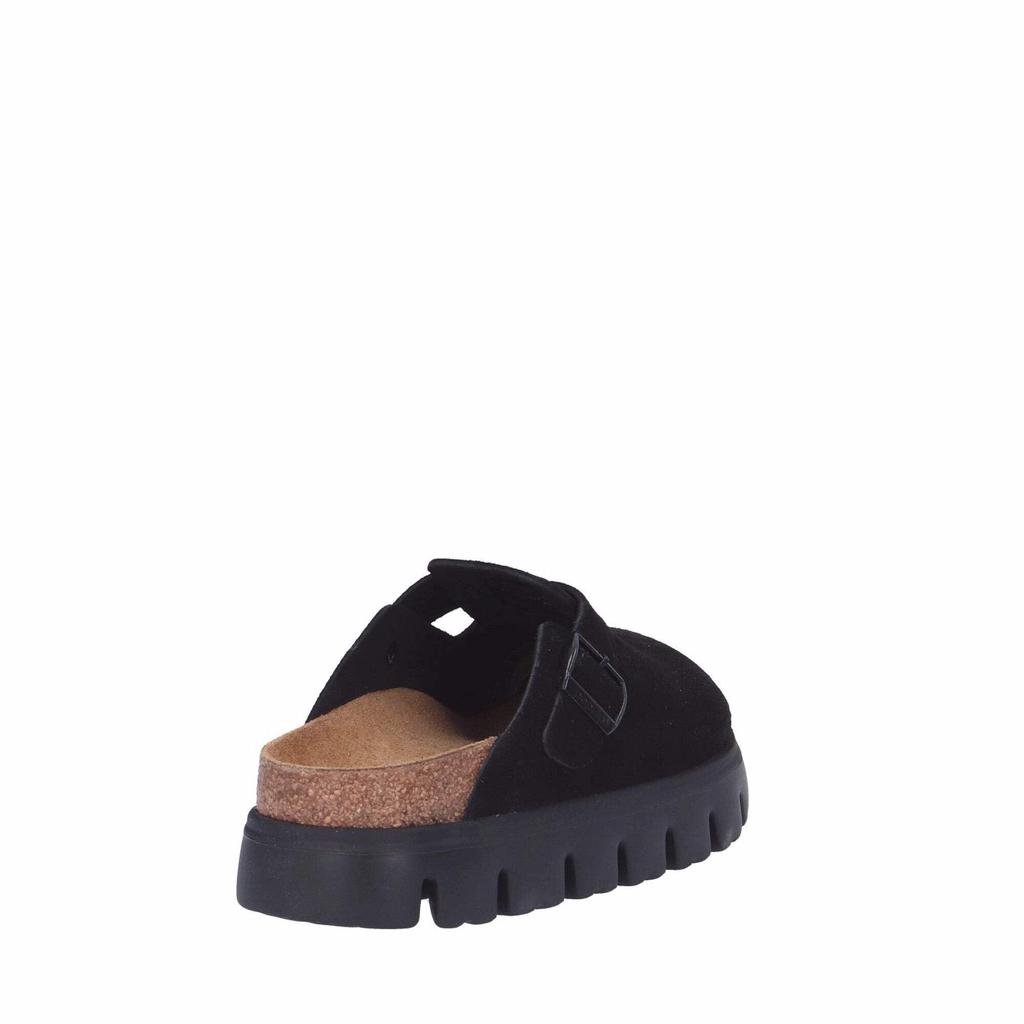 Birkenstock Papillio by Boston Chunky Level Suede Leather Size 37 1028317 and 1028402 Clogs, (24.0cm), Narrow, Black,