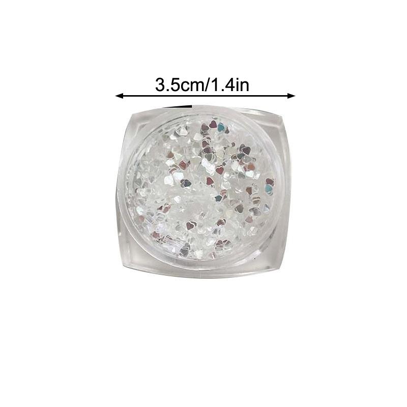 1Jar 1Mm Mini Sparkling Love Nail Glitter Sparkling Heart Nail Decoration Nail Salon Design Cute Accessories Diy Nail Art Design