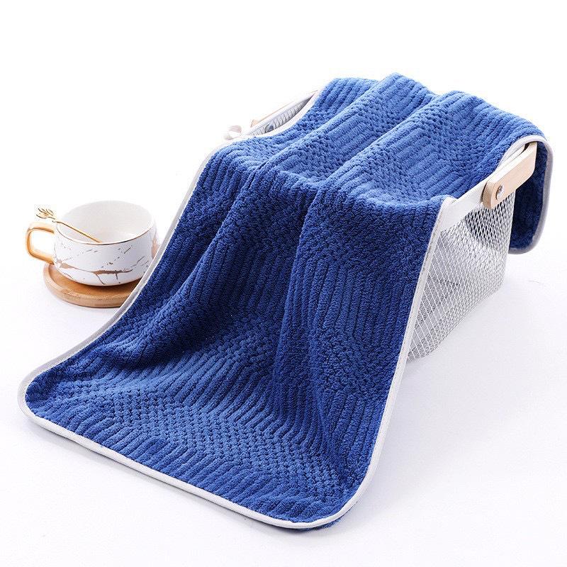 Auspicious Plaid Coral Fleece Bath Towel - Thick, Soft, and Absorbent