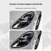 Fits Porsche Headlights & Taillights: Smoked, Light-Controlled, Photosensitive Color-Changing Film 1:1 Cut for All Series Models