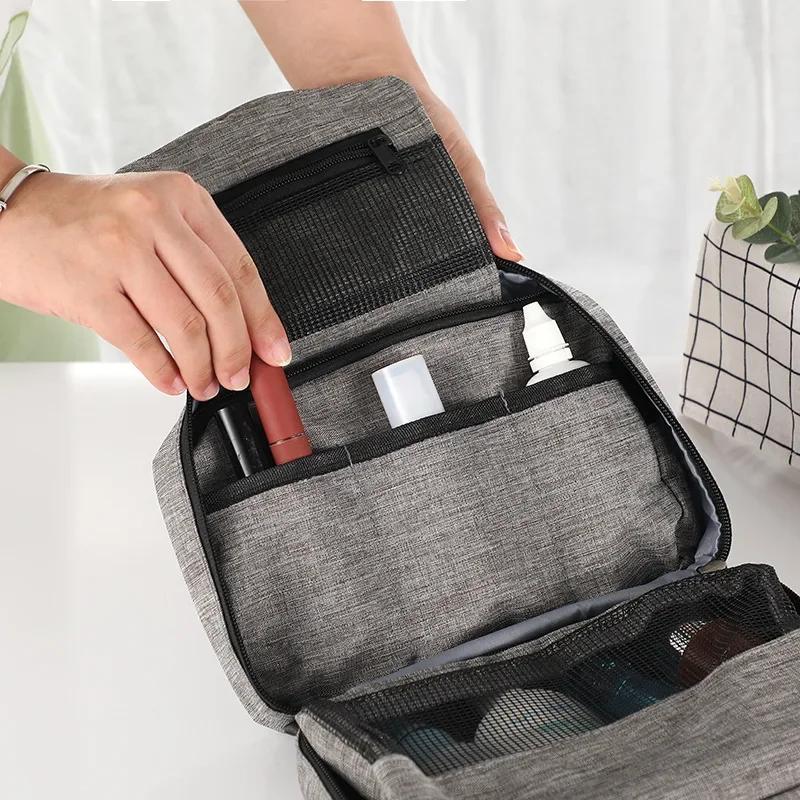 Mens Travel Bathroom Hanging Toiletry Bag Canvas Dopp Kit Necessaries Bag Shaving Shower Women Beauty Cosmetic Makeup Organizer
