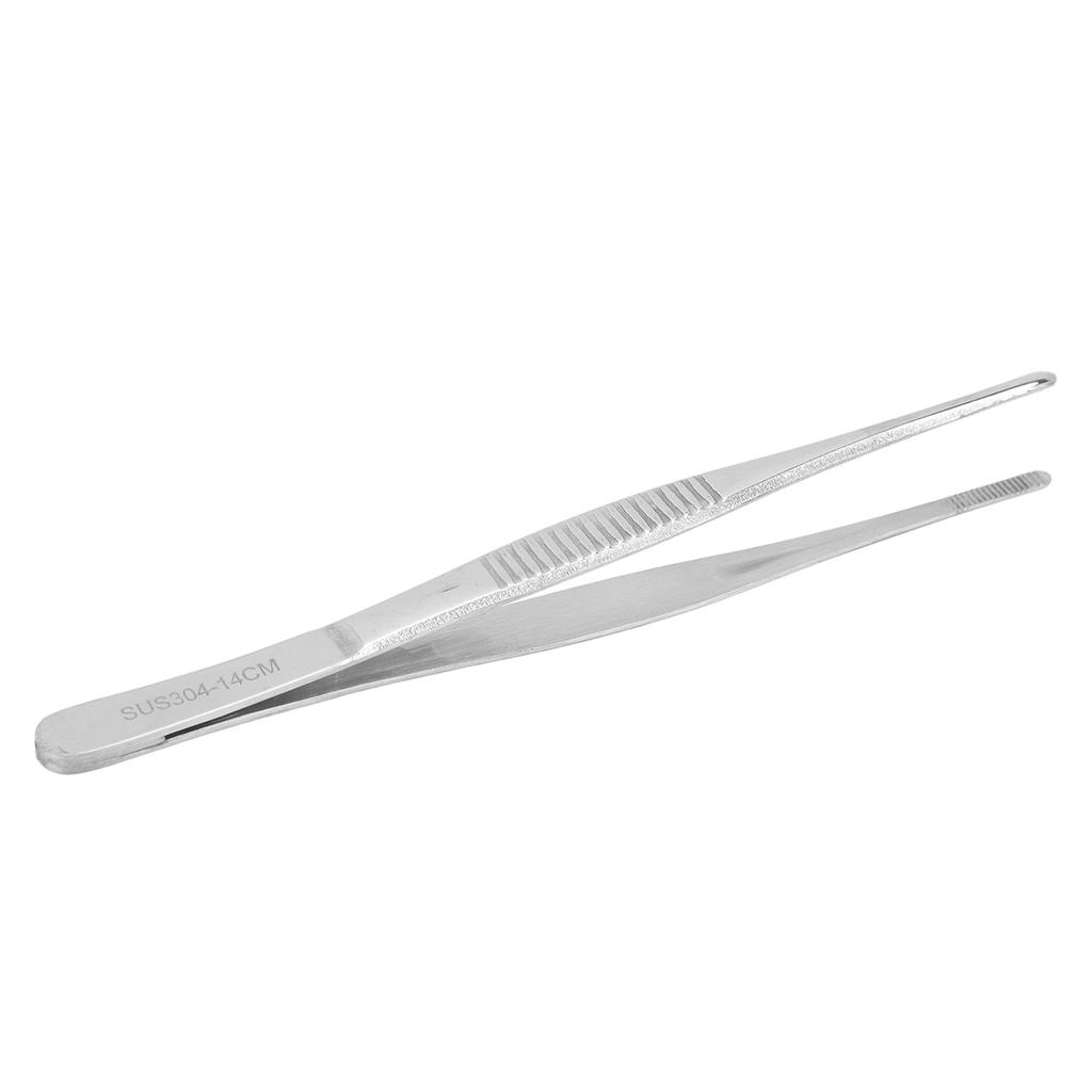 Dressing Forceps Serrated Straight Tip Slip Resistant Stainless Steel Surgical Tweezers 5.5in