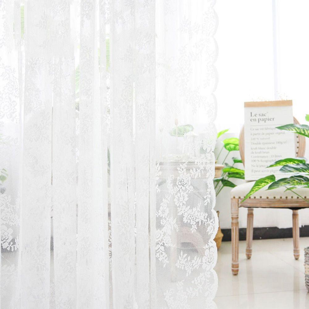 Airy For Living Room Sheer Curtain Pastoral Home Decoration Fabric Drapes Drapes Floral Tulle