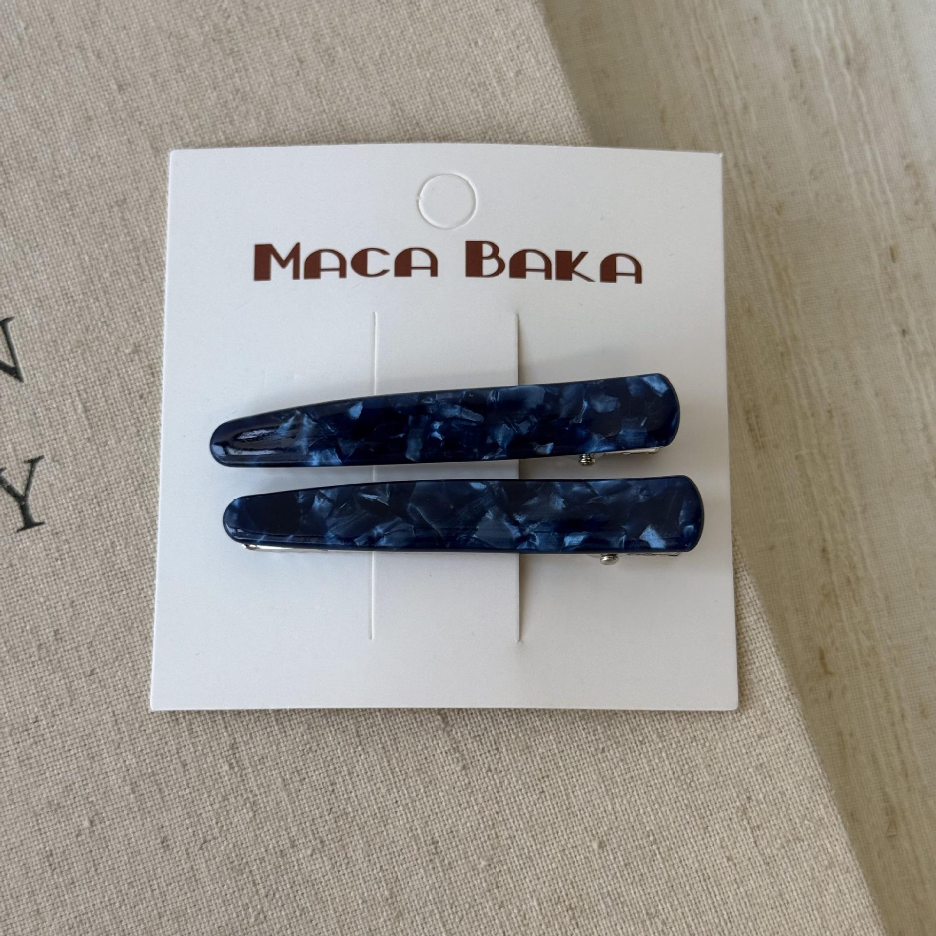 

2PCS Korean Retro Acetate Hair Clips Floral French Barrette Set Non-Slip Grip Bangs Fringe Clip Minimalist Side Snap Hairpin