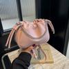 IELGY All-Match Bucket Bag Niche Design Chain Cross-Body Pleated Bag